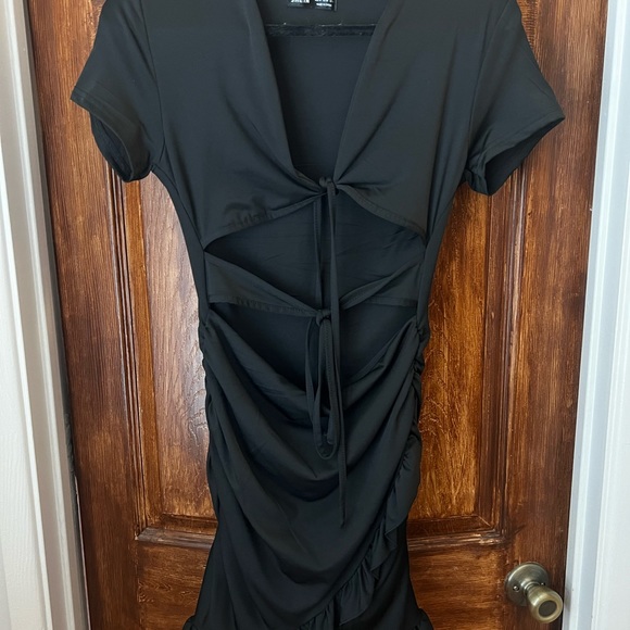 Shein SXY Black Ruffle Cutout Dress - Picture 2 of 4
